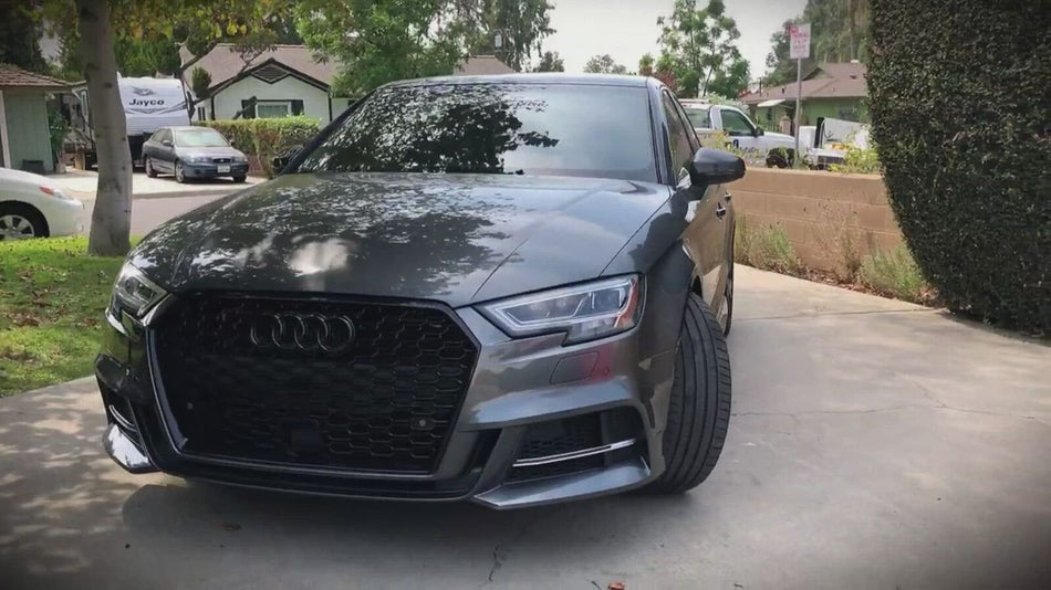 per AUDI A3 8V 2016-2020 Griglia RS Look a Nido D'ape Nero PDC