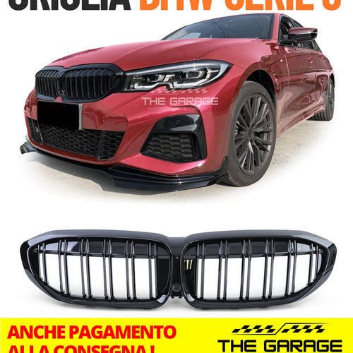 GRIGLIA Doppia Barra per BMW Serie 3 (2019-2022) G20 G21 pre-restyle NERO LUCIDO