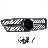 per Mercedes C W203 00-07 Griglia Anteriore Nero Opaco Look AMG