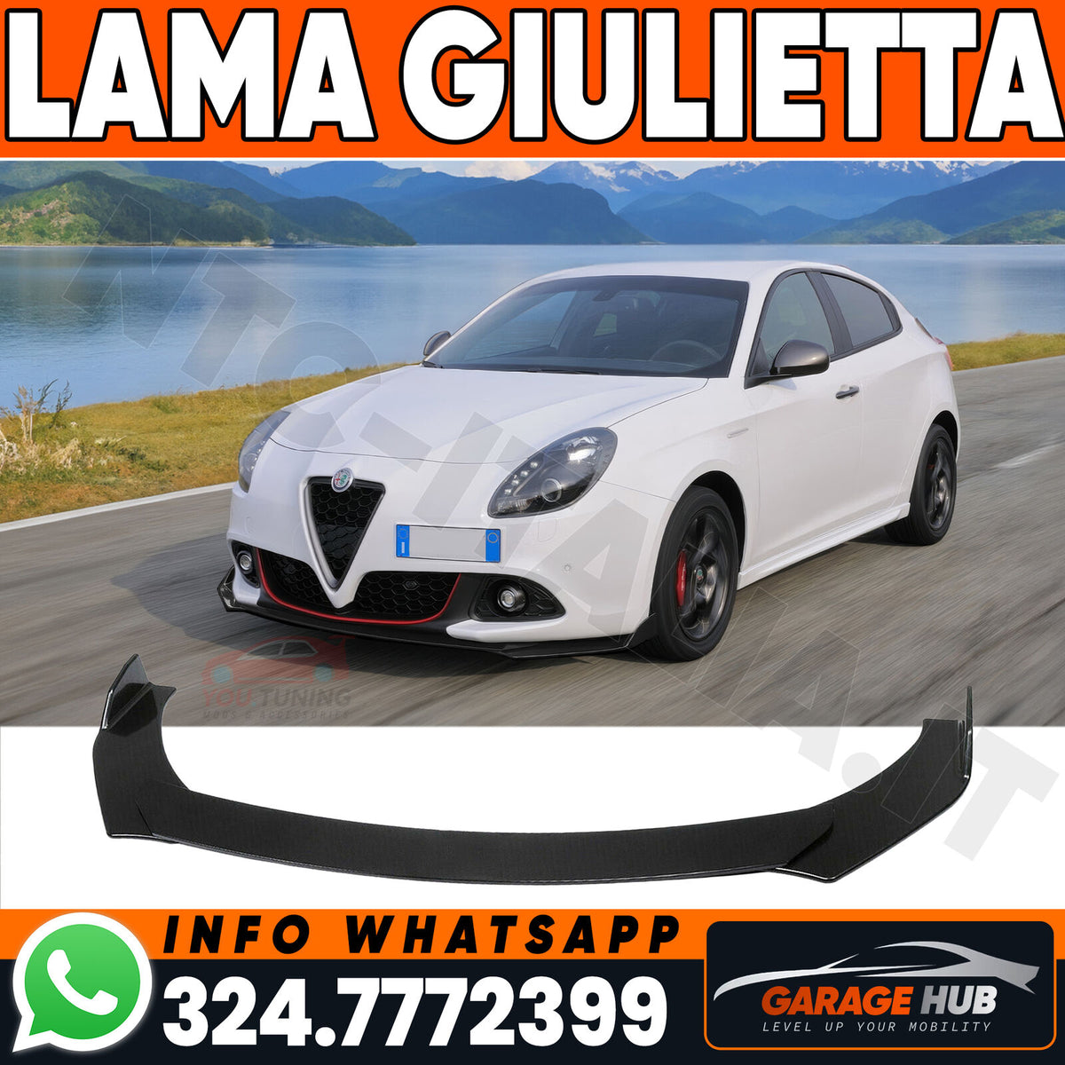 SOTTO PARAURTI LOOK VELOCE per ALFA ROMEO GIULIETTA LAMA SPLITTER FRONTALE – vista 8