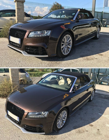 Griglia Calandra a Nido D'ape RS5 Look Nero Total Black per Audi A5 8T – vista 6