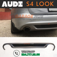DIFFUSORE 🔥S4 look per AUDI A4 B8 2007-2012 POSTERIORE SOTTO PARAURTI ABS OPACO