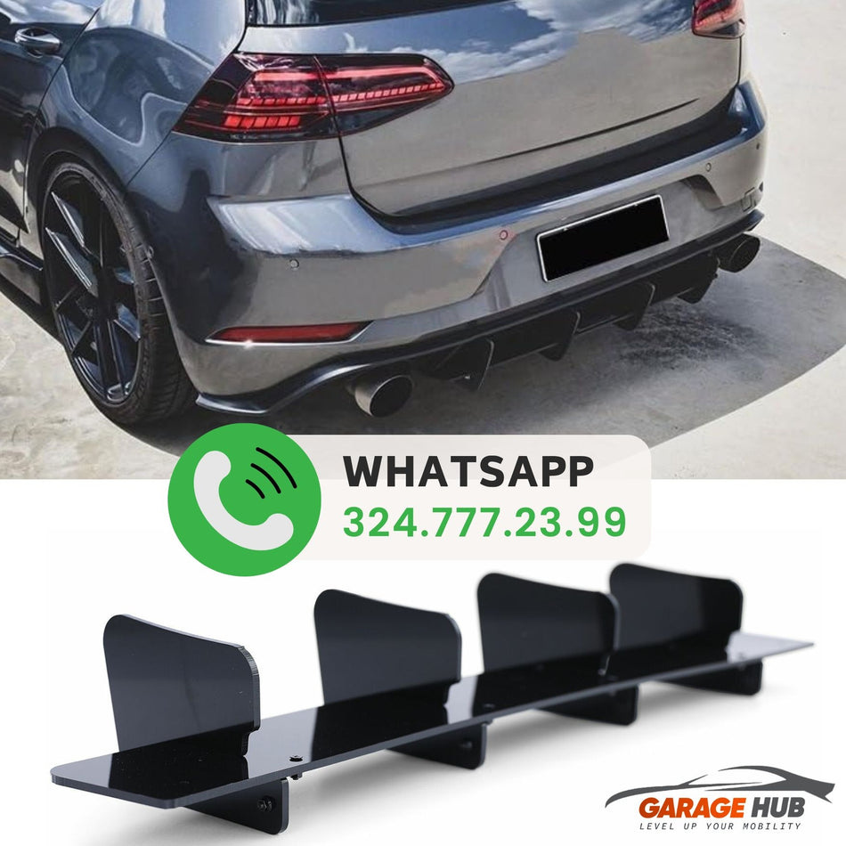 LAME Divisore Diffusore SPORT POSTERIORE per GOLF 7.5 GT I / GT D Nero Lucido
