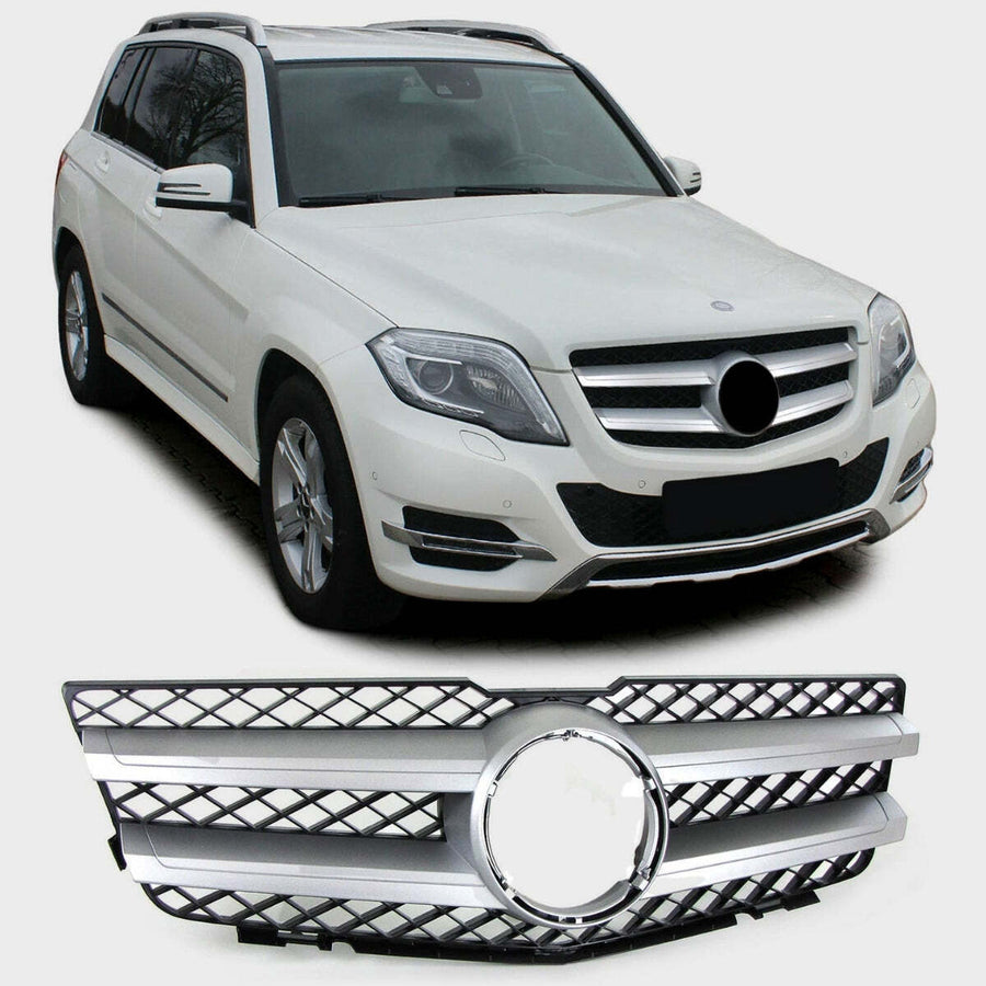 per Mercedes GLK X204 2008-2012 Griglia Sportiva Nero Argento