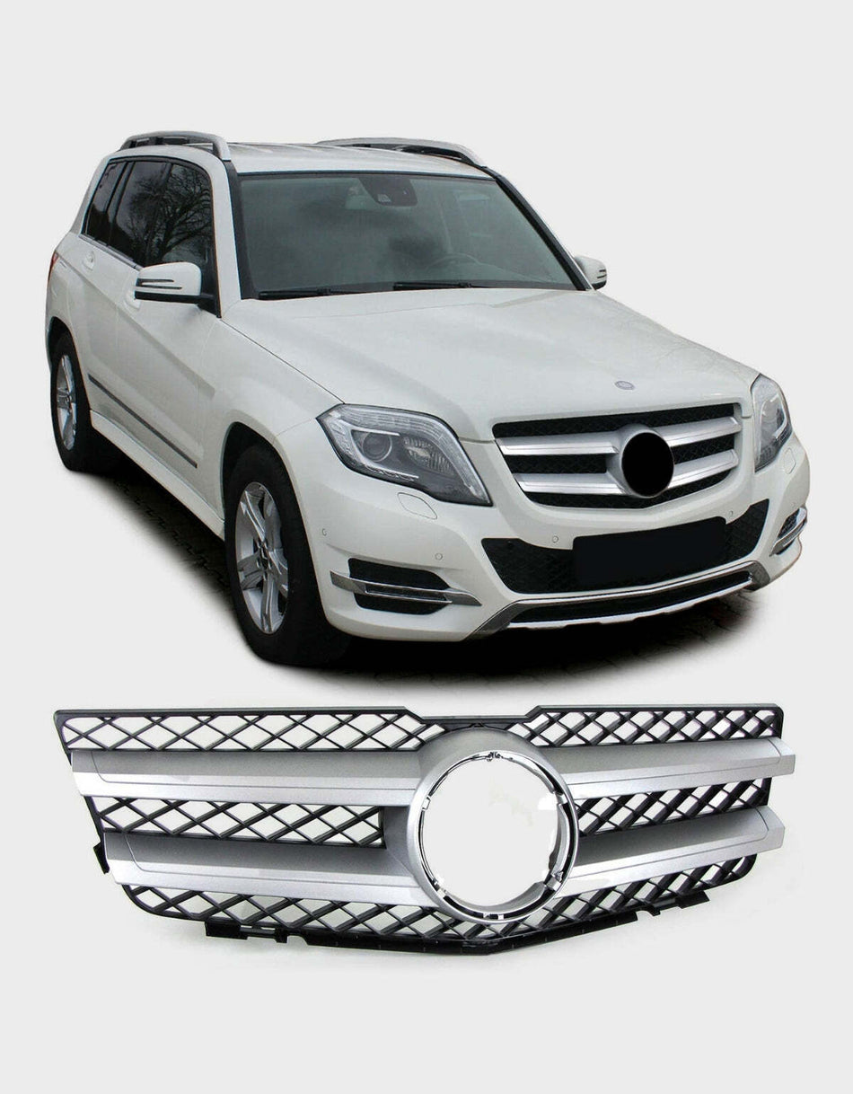 per Mercedes GLK X204 2008-2012 Griglia Sportiva Nero Argento