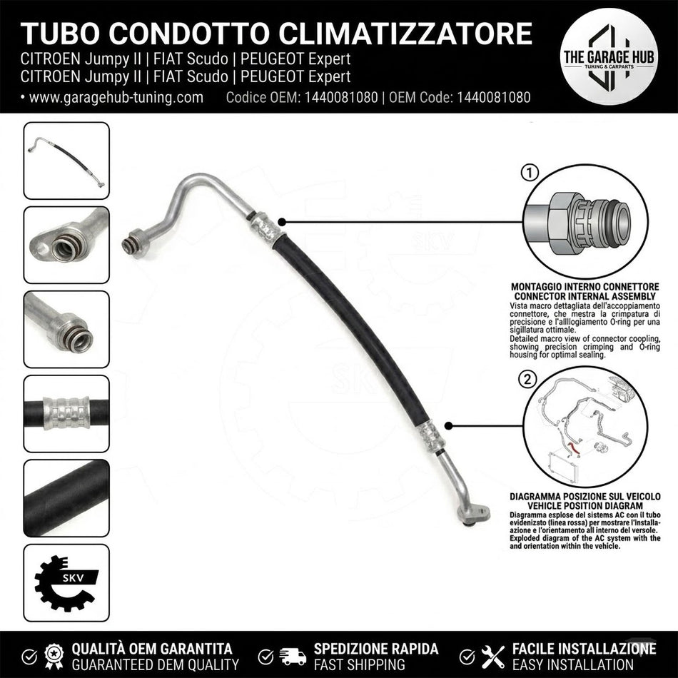 Tubo Alta Pressione Aria Condizionata per CITROEN Jumpy, C8, FIAT Scudo PEUGEOT
