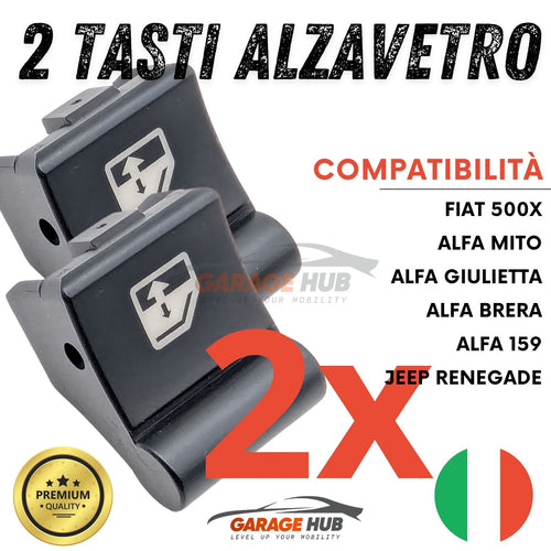2x Tasti Pulsanti Alzacristalli ALFA Giulietta Mito Brera 159 Fiat 500x Renegade