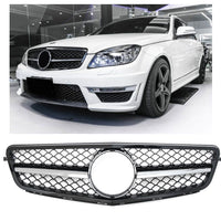 Griglia sportiva per Mercedes W204 S204 C cromo nero C63 AMG LOOK