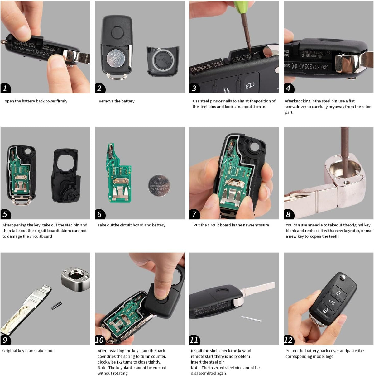 TELECOMANDO GUSCIO CHIAVE compatibile per VW GOLF 6, VI Polo 6R Passat B7 CC – vista 13