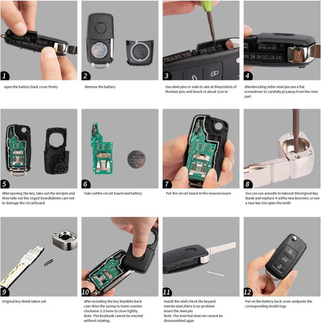 TELECOMANDO GUSCIO CHIAVE compatibile per VW GOLF 6, VI Polo 6R Passat B7 CC – vista 13