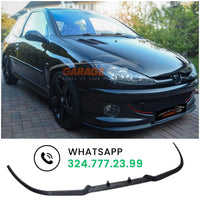 LAMA FRONTALE 🏁SPORT🏁PEUGEOT 206 SOTTO PARAURTI SPLITTER SPOILER ANTERIORE