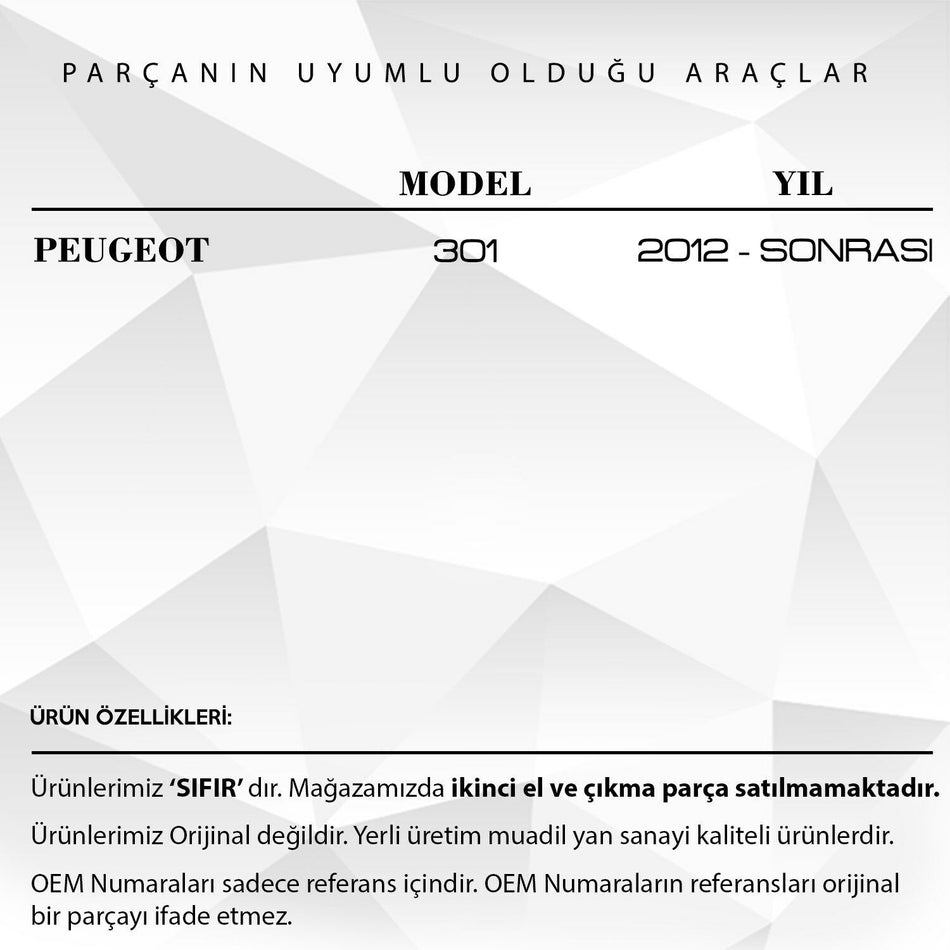 Ugelli lavaAlzacristalli Peugeot 301 (set 2)
