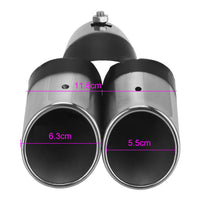Doppi Terminali INOX Auto 62mm Curvati per scarichi marmitte✅da 3,8cm a 5,7cm