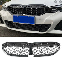 GRIGLIA M3 DIAMOND GLOSS per BMW Serie 3 G20 G21 Radiatore, Calandra Nero Silver