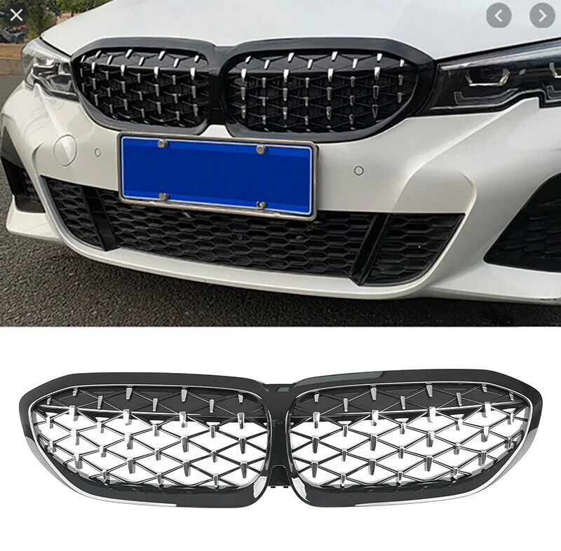 GRIGLIA M3 DIAMOND GLOSS per BMW Serie 3 G20 G21 Radiatore, Calandra Nero Silver