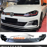 LAMA ANTERIORE Sotto paraurti per VW GOLF 7 7.5 GTI, GTD,  R Nero Lucido