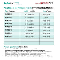 Tubo flessibile di aspirazione aria per Mercedes Classe S W220W221