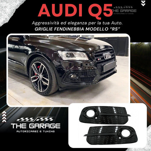 Griglie FENDINEBBIA Look RS per AUDI Q5 SUV, 8R Restyle 2012-2016 - TOTAL BLACK