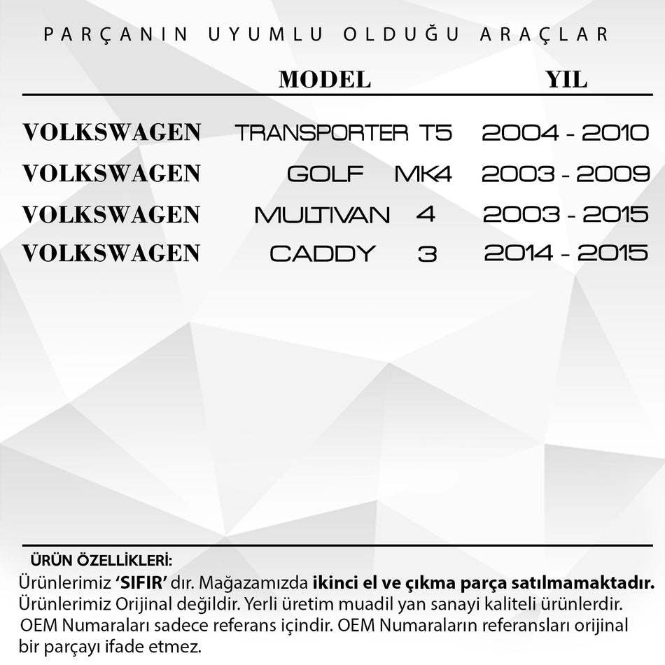 Maniglia Interna Porta Inferiore per VW T5/Caddy/Multivan