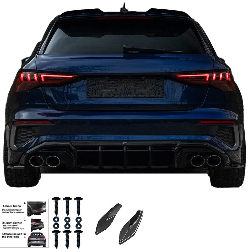 Splitter laterali posteriori compatibili con AUDI S3 / A3 S-Line 8Y (Sportback)