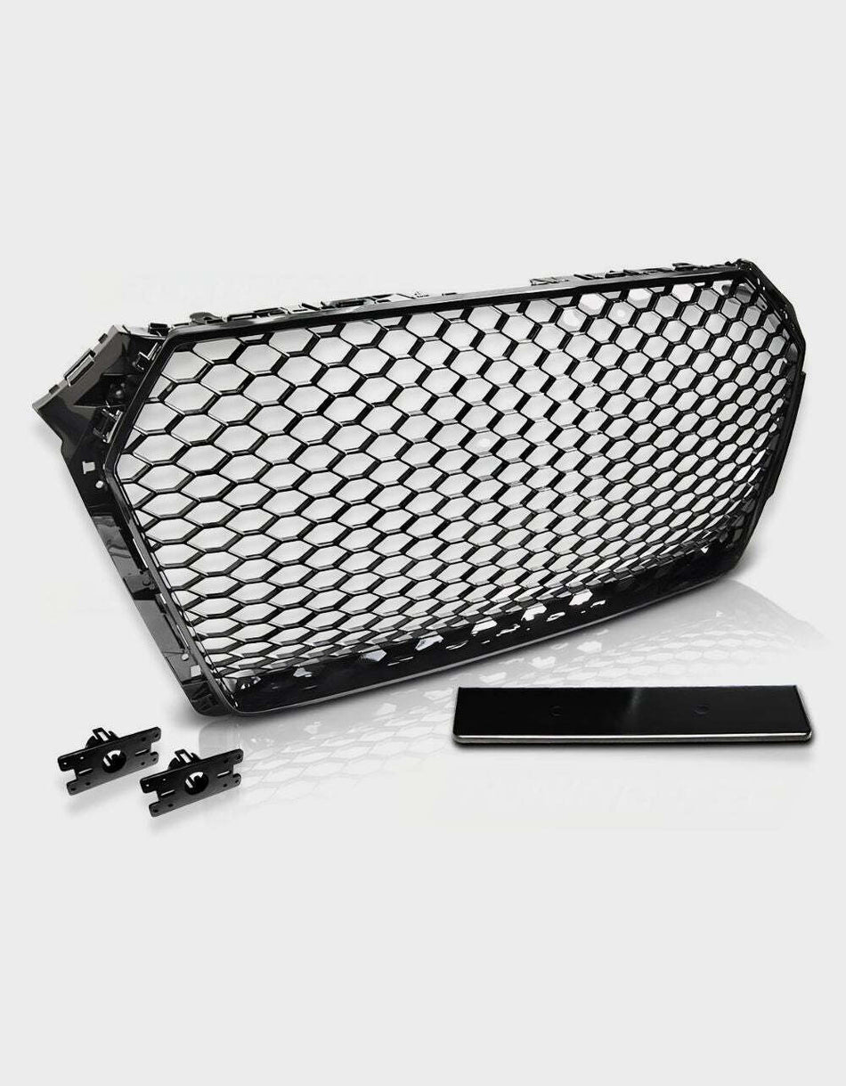 per AUDI A4 B9 2015-2019 Griglia Radiatore RS4 Look Nero Lucido