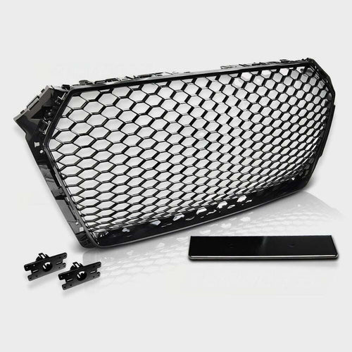 per AUDI A4 B9 2015-2019 Griglia Radiatore RS4 Look Nero Lucido