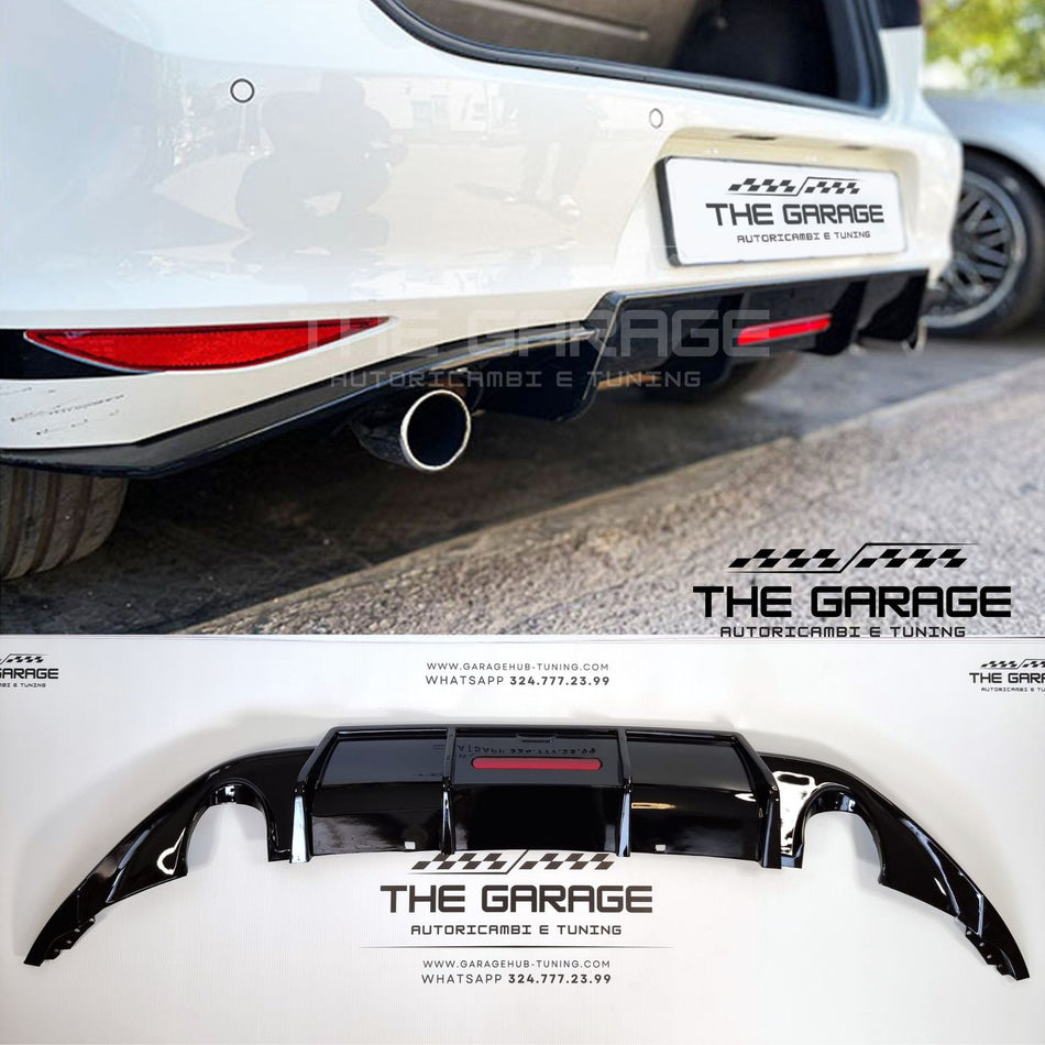 DIFFUSORE POSTERIORE con LED per VW GOLF 7.5 dal 2017  Nero Lucido