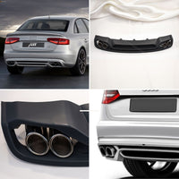 ➡️per AUDI A4 B8 2012-2015 DIFFUSORE Posteriore Replica ABT RS4 + TERMINALI INOX