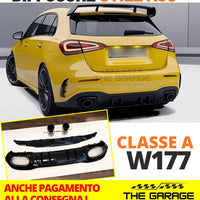 PER MERCEDES CLASSE A W177 AMG A35 - DIFFUSORE POSTERIORE ABS + TERMINALI