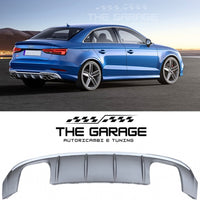 DIFFUSORE RS3 LOOK per Audi A3 8V BERLINA dal 2016-2019 (SOLO PER S-LINE) Silver