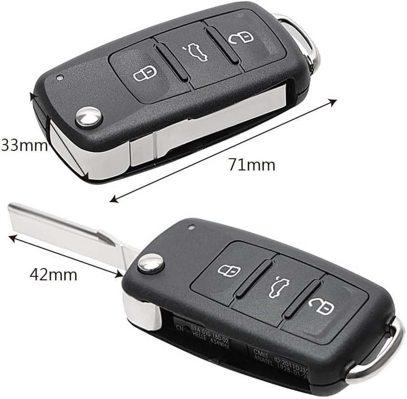 TELECOMANDO GUSCIO CHIAVE compatibile per VW GOLF 6, VI Polo 6R Passat B7 CC – vista 14
