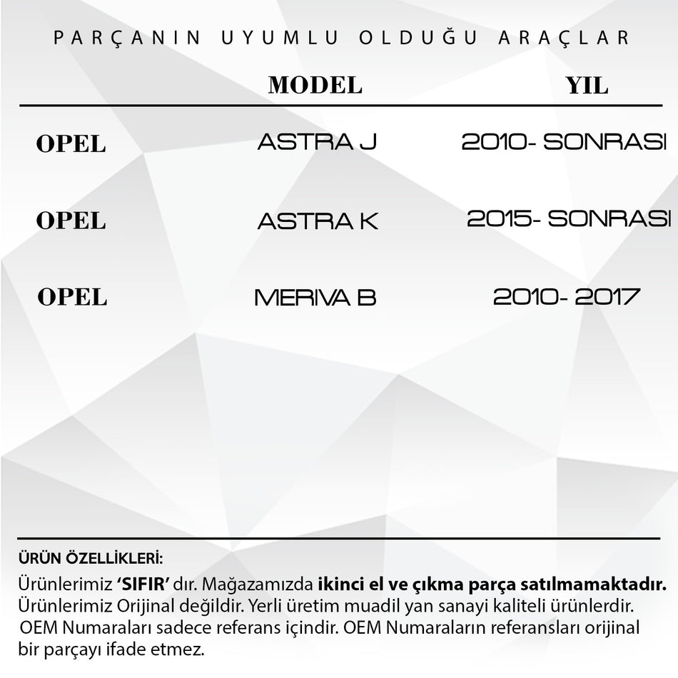 Copertura Tergicristallo Anteriore Opel Astra J Astra K Meriva B