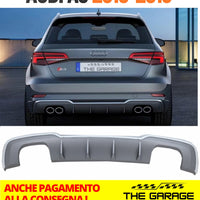 DIFFUSORE RS3 LOOK per Audi A3 8V SPORTBACK dal 2016-2019 (SOLO PER S-LINE) silv