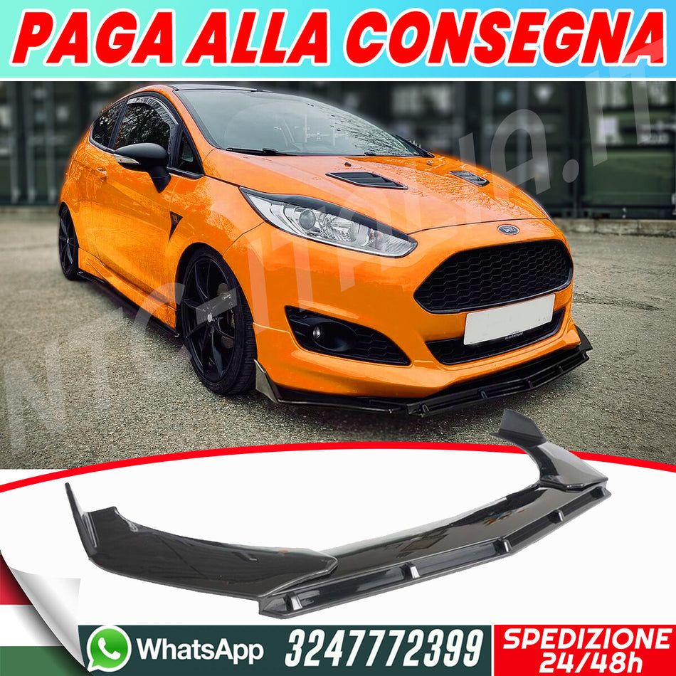 Ford Fiesta MK7 Splitter Sotto Paraurti Anteriore *SPORT STYLE* LIP ABS Spoil...