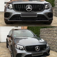 per Mercedes GLC X253 C253 15-19 Griglia Anteriore Nero Lucido
