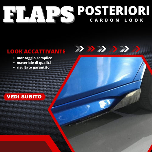 Set Minigonne Spoiler Laterali Flaps NERO LUCIDO BMW FIAT MERCEDES OPEL FORD V W