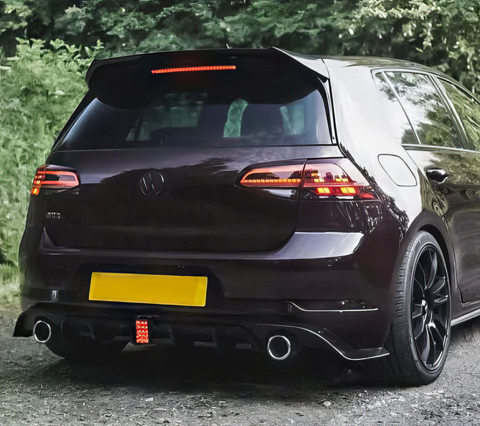 DIFFUSORE POSTERIORE CON LED per GOLF  7.5 dal 2017 "TCR Mod" Nero Lucido