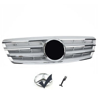 per Mercedes C W203 00-07 Griglia Radiatore Argento Cromato AMG