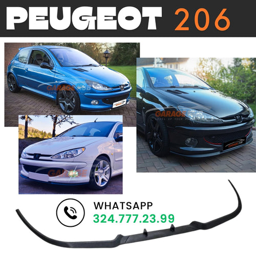 LAMA FRONTALE 🏁SPORT🏁PEUGEOT 206 SOTTO PARAURTI SPLITTER SPOILER ANTERIORE