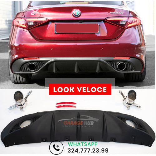 TOP✨DIFFUSORE VELOCE per ALFA ROMEO GIULIA 2015-2022🟢TERMINALI INOX INCLUSI🟢
