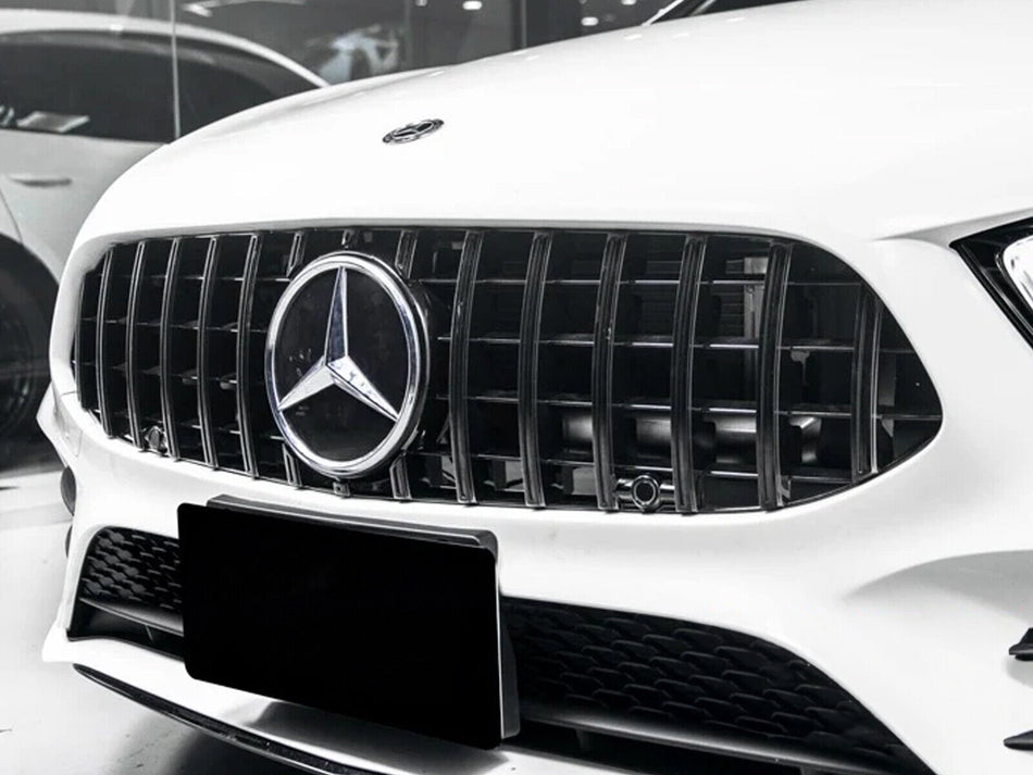 MERCEDES CLASSE A W177 +2018 -> GRIGLIA ANTERIORE "FULL BLACK" PANAMERICANA AMG