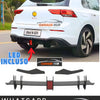 LAME Diffusore per VW GOLF 8 GTI / GTD  con + LED POSTERIORE Nero Lucido ABS