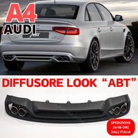 ➡️per AUDI A4 B8 2012-2015 DIFFUSORE Posteriore Replica ABT RS4 + TERMINALI INOX