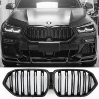 per BMW X6 G06 GRIGLIA DEL RADIATORE DOPPIA STAFFA NERA LUCIDA