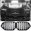 per BMW X6 G06 GRIGLIA DEL RADIATORE DOPPIA STAFFA NERA LUCIDA
