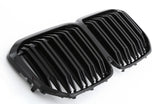 per BMW X7 G07 GRIGLIA DEL RADIATORE DOPPIA STAFFA NERA LUCIDA