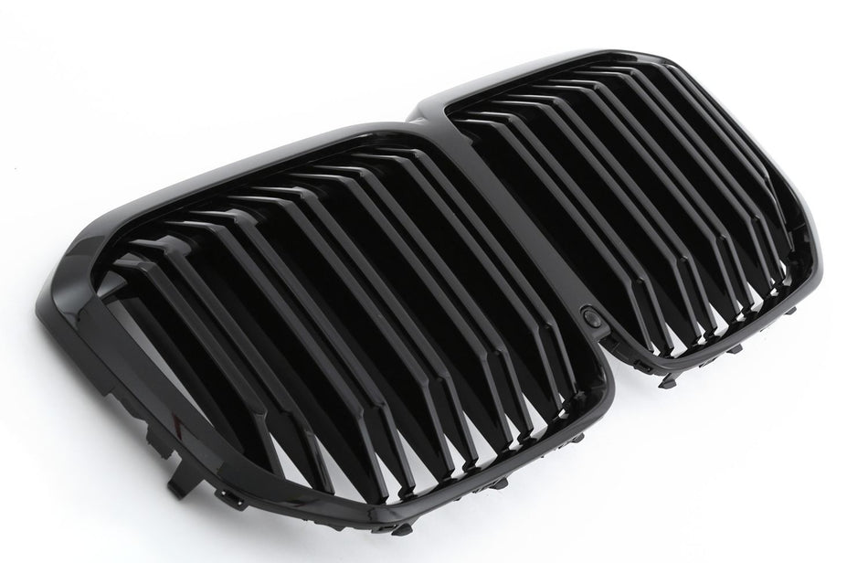 per BMW X7 G07 GRIGLIA DEL RADIATORE DOPPIA STAFFA NERA LUCIDA