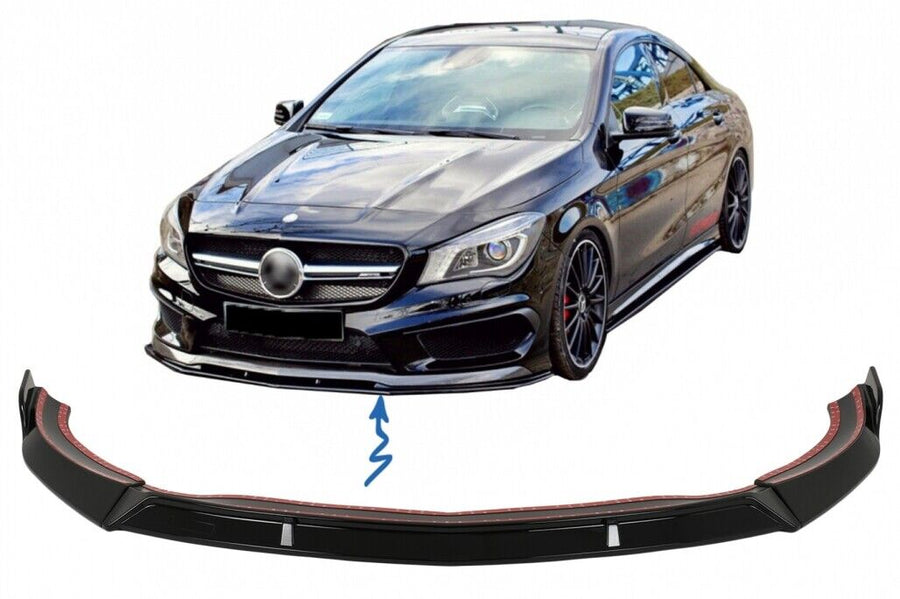 Spoiler per paraurti anteriore per Mercedes CLA45 C117 X117 (2013-2016) nero luc