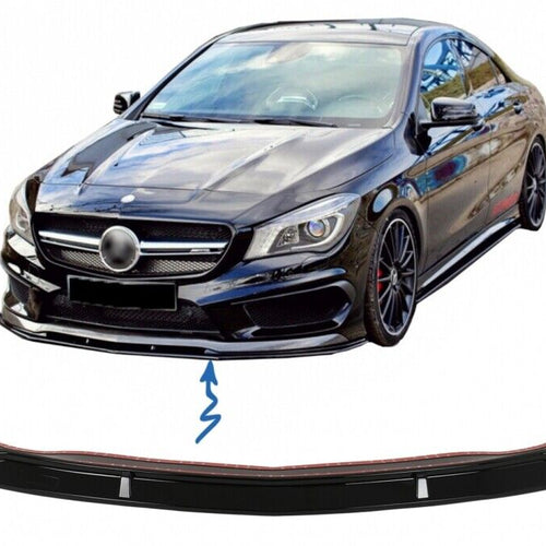 Spoiler per paraurti anteriore per Mercedes CLA45 C117 X117 (2013-2016) nero luc