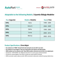 Pulsantiera Elevalune Anteriore Sinistro Opel Astra/Zafira 8 Pin